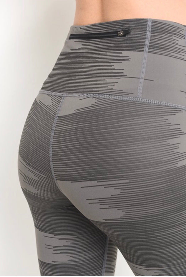 Grey Brushstroke Leggings