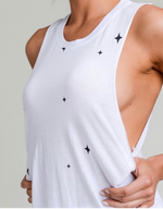 Load image into Gallery viewer, Cut off sleeve tank with stars