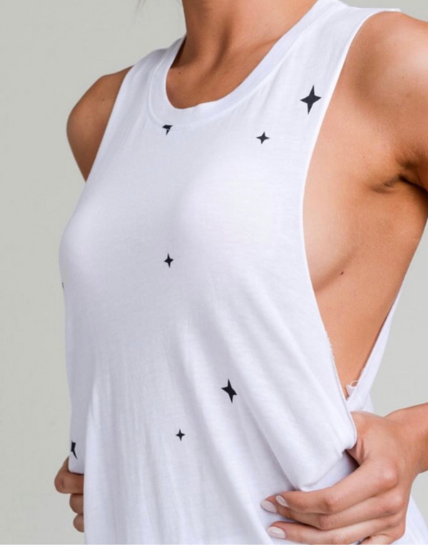 Cut off sleeve tank with stars