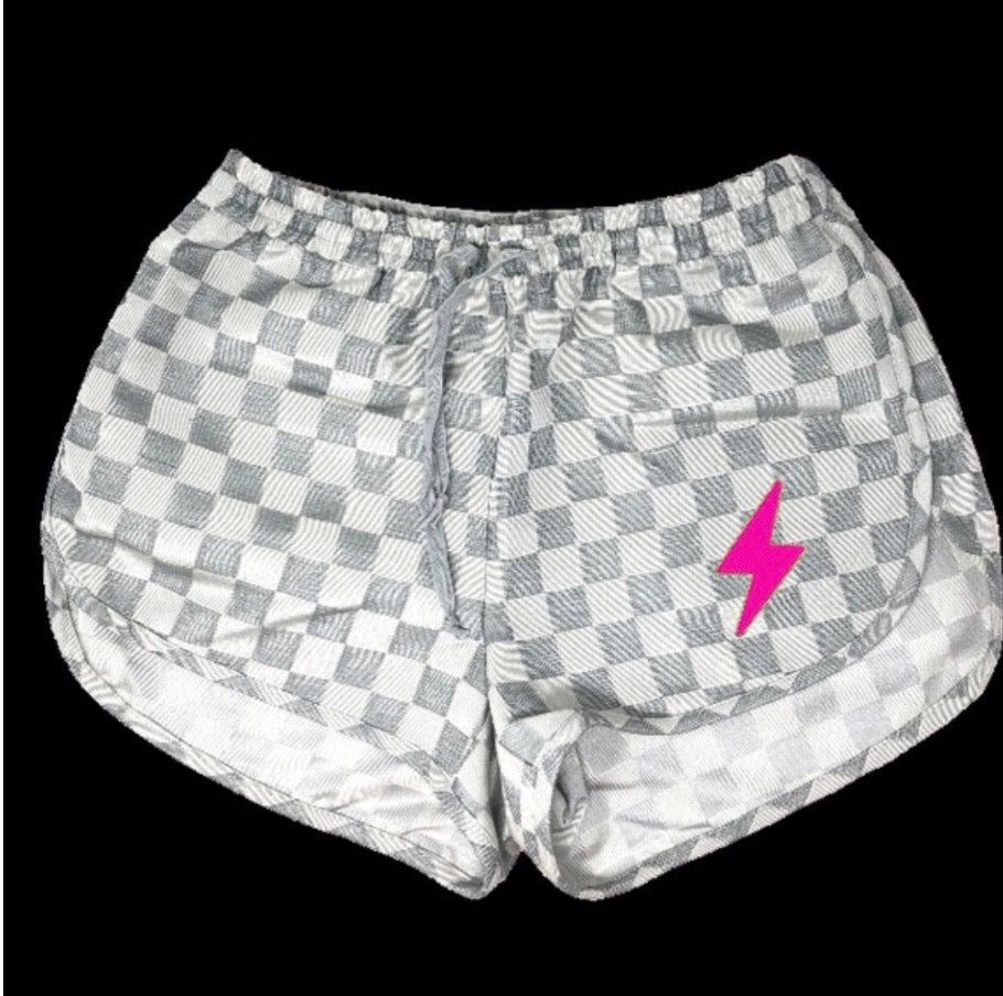 Judith March Checkered Track Shorts