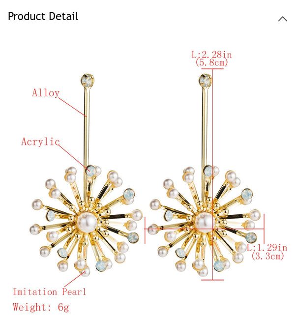 Sun Burst Stem Earrings