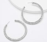 Load image into Gallery viewer, Rhinestone inlay 2in Hoops