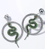 Load image into Gallery viewer, Rhinestone Hoop Snake Earrings