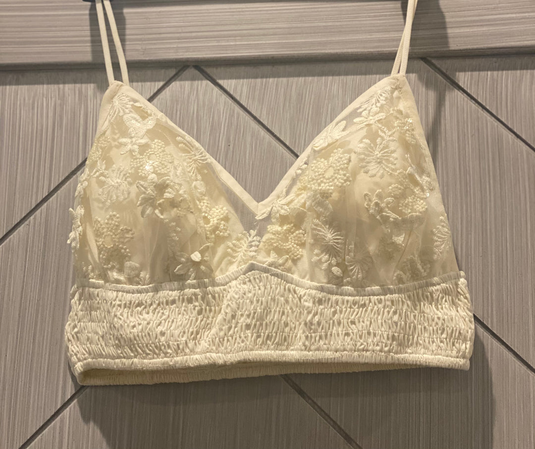 Sequin and embroidery bralette