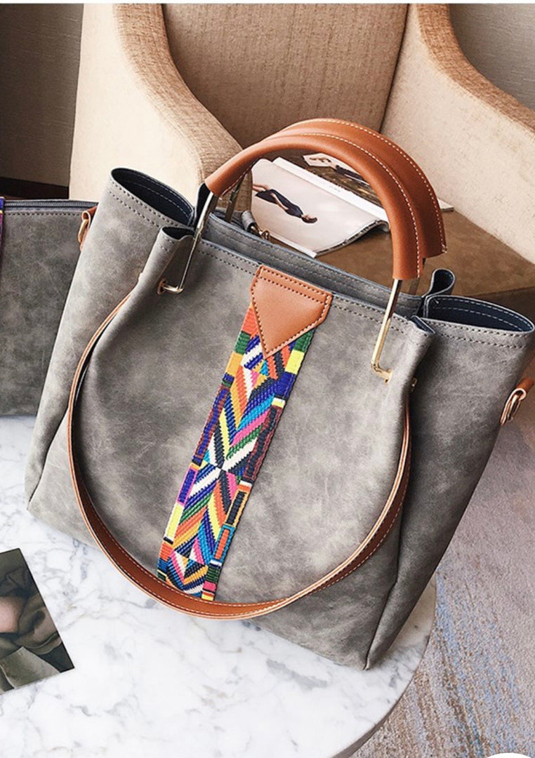 Colorful Strap Handbag