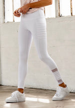 Load image into Gallery viewer, White Motto Style Leggings