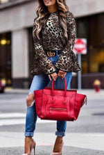 Load image into Gallery viewer, Leopard Print Bell Sleeve Top