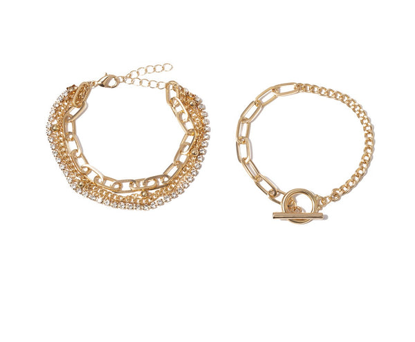 Layered Clasp Bracelet Set