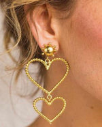 Load image into Gallery viewer, Double the Love Heart Earrings