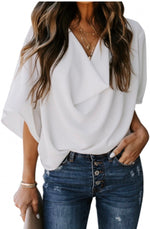 Load image into Gallery viewer, White v-neck flowy blouse