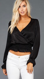 Load image into Gallery viewer, Black Ruffle Top