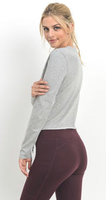 Load image into Gallery viewer, Tie Front Long Sleeve Top