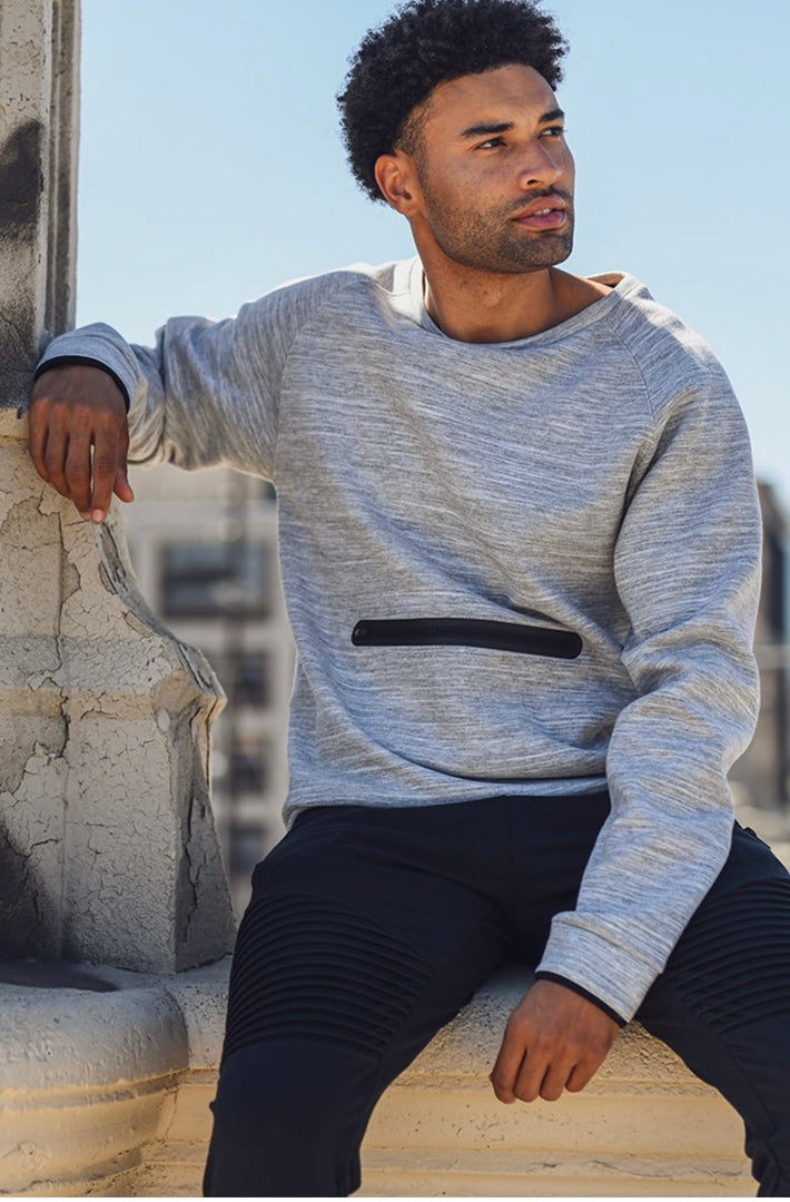Crew-Neck Pullover with Zipper