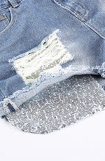 Load image into Gallery viewer, Sequin Pocket Denim Shorts