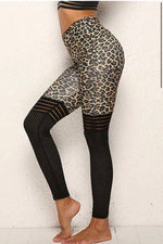Load image into Gallery viewer, Leopard Print Legging with Jersey Mesh