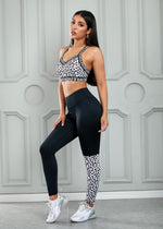 Load image into Gallery viewer, Leopard Patchwork Yoga Set