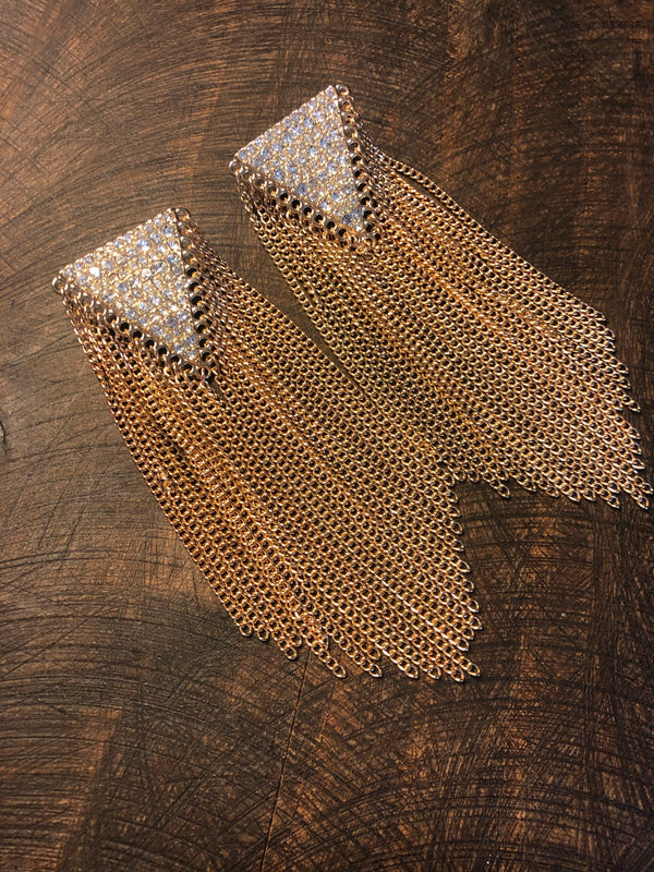 Gold Tone Fringe Earrings