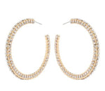 Load image into Gallery viewer, Rhinestone inlay 2in Hoops
