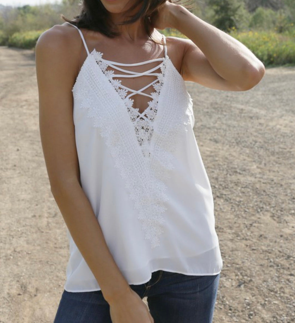 Embroidery Lace Tank