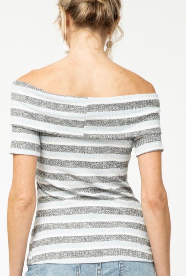 Heathered Striped Criss Cross