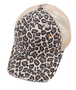 Load image into Gallery viewer, Leopard Print Cap with Crisscross Pony Cutout