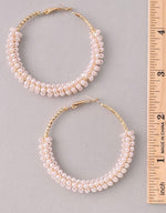 Load image into Gallery viewer, Pearl Beaded Hoops